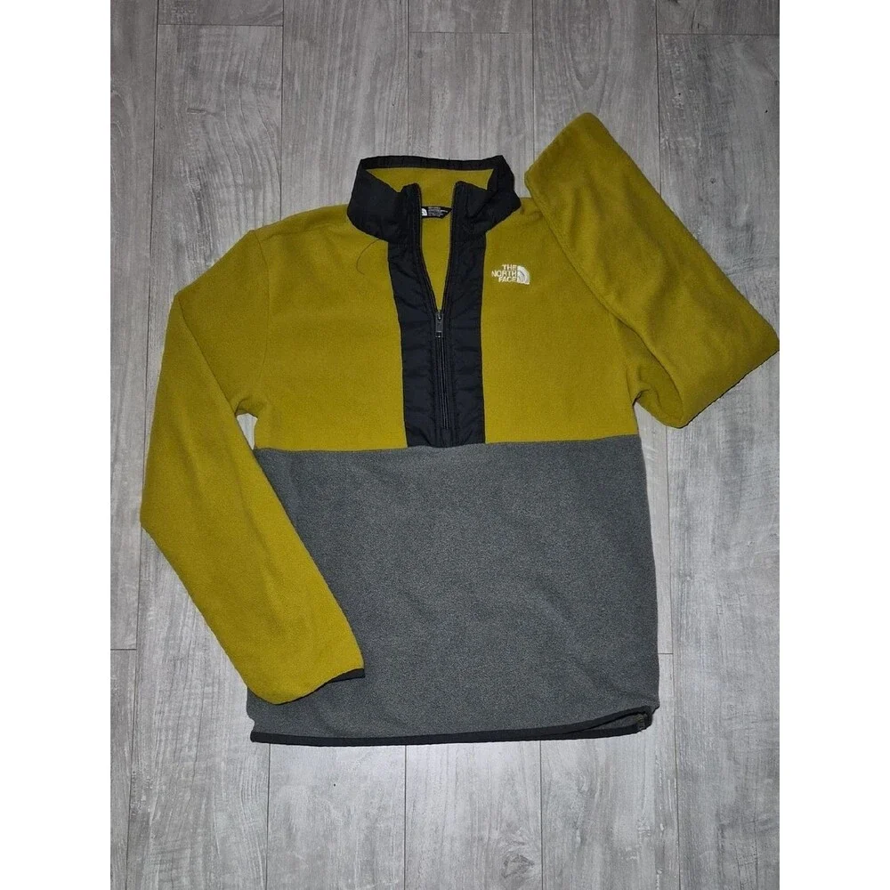 The North Face Half-Zip Fleece Pullover Teen/Adult Green & Charcoal